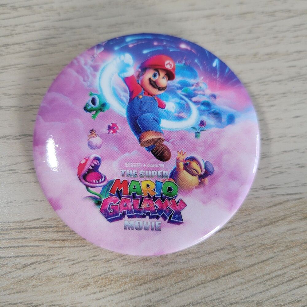 Nintendo Super Mario Galaxy Movie Push Pin Backpack Jacket Bag Button